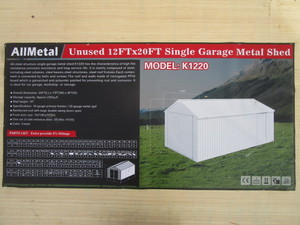 lot 32 image: AllMetal 12x20 Steel Single Garage Kit