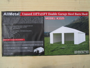 lot 12 image: AllMetal 25x33 Steel ShopDouble Garage Kit