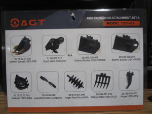 lot 7 image: AGT Industrial 9pc Mini Excavator Attachment Set