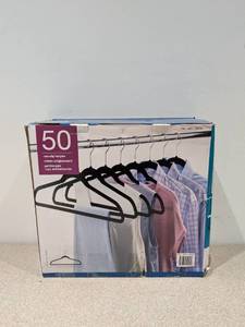 lot 5 image: NEW 50 COUNT BOX OF NONSLIP HANGERS