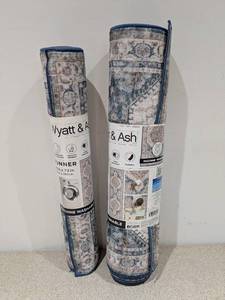 lot 100 image: 2 NEW WYATT & ASH MACHINE WASHABLE GERALDINE RUNNERS