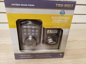 lot 35 image: Tru-Bolt Electronic Dead bolt with LED Back lit Keypad