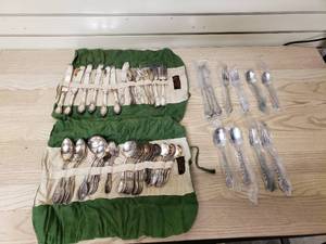 lot 62 image: Lot of C.D. Peacock Silversmith Silverware