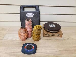lot 63 image: 3 Tape Measures and 3 Spools of string