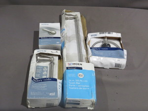 lot 44-9 image: 4 Piece Banbury Brushed Nickel Bathroom Accessories