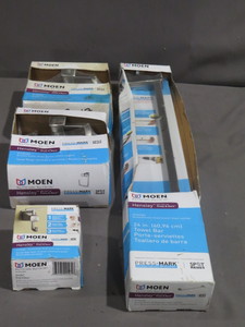 lot 55-21 image: 4 Piece Lot of Moen Hensley Brushed Nickel  Bathroom Accessories