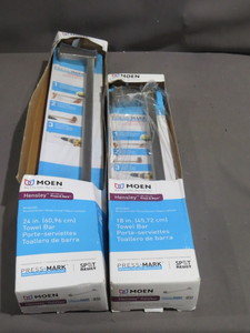 lot 14-27 image: Moen Hensley Brushed Nickel 18 and 24 Towel Bars