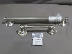 2 Piece Lot of Moen Banbury Brushed Nickel Grab Bars