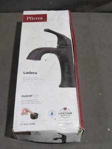lot 28-59 image: Pfister Ladera Single Handle Single Hole Bathroom Faucet in Matte Black - LF-042-LRBB