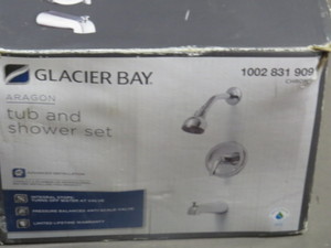 lot 40-79 image: Glacier Bay Aragon Chrome Tub and Shower Set - HD874X-0001