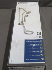 lot 22-91 image: Glacier Bay Brushed Nickel Wall Bar Combo Hanhel Shower and Showerhead  - 8654252HC