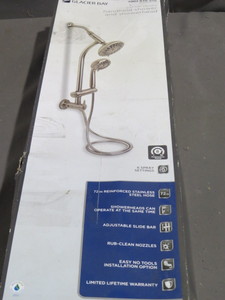 lot 43-93 image: Glacier Bay Brushed Nickel Wall Bar Combo Hanhel Shower and Showerhead  - 8654252HC