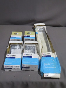lot 32 image: 5 Piece Lot of Moen Chrome Genta Bathroom Accessories