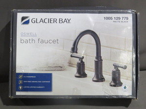 lot 52 image: Glacir Bay Oswell Black Bath Faucet - HD67084W-6010H