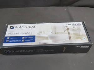 lot 82 image: Glacier Bay Modern Brushed Nickel Vessel Faucet - HD67818W-6104