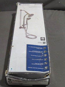 lot 90 image: Glacier Bay Brushed Nickel Wall Bar Combo Hanhel Shower and Showerhead  - 8654252HC