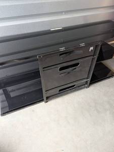 lot 20 image: Black Glass TV Stand
