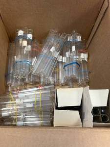 lot 2 image: Large Assorted Box of 25ml Test Tubes
