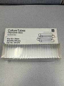 lot 8 image: 2 Boxes of Culture Tubes Disposable Glass, 12x75mm - 250 Per Box