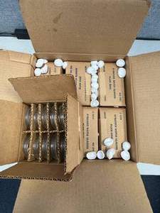 lot 10 image: 6 Boxes of 12 - Syracuse Watch Glasses Plain Edge Mercer Glass