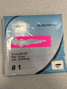 lot 36 image: United Filter Paper, Qualitative, 15cm Diameter