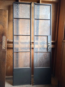 Vintage Doors (545277) Metal Doors with Frosted Glass Panes