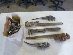 lot 77 image: Pipe Wrenches and Fittings