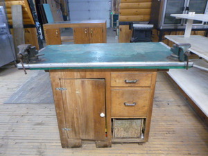 lot 99 image: Work Bench with 2 Vices
