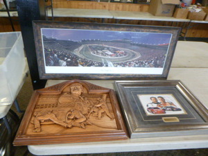 lot 130 image: 3 NASCAR Wall Hangings