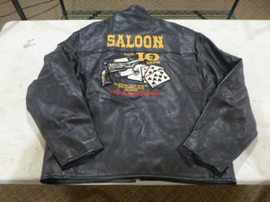 lot 150 image: Mens Leather Biker Jacket Saloon No. 10 Deadwood