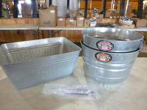lot 168 image: 3 Metal Garden Containers