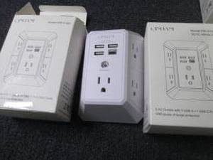 lot 37 image: 2- Wall Charger, Surge Protector, Q...