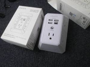 lot 61 image: 2- Wall Charger, Surge Protector, Q...