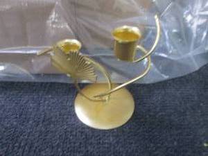 lot 97 image: 4 Gold Toned Candle Holders...