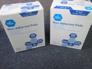 lot 108 image: 2- 100ct Non-Adherent Pads 3x4 inch...