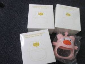 lot 113 image: 4 Pig Silicone Teething Toys...