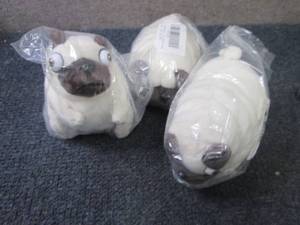 lot 115 image: 3 Plush Pug Dogs...