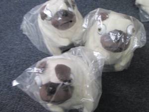 lot 127 image: 3 Plush Pug Dogs...