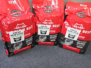 lot 176 image: 3- 8 lb Bags Worlds Best Cat Litte...