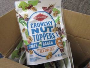 lot 288 image: 8- 3 oz Diamond Crunchy Nut Toppers...