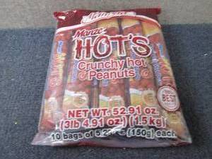 lot 315 image: 10- 5.29 oz Manze Hots Crunchy Hot...