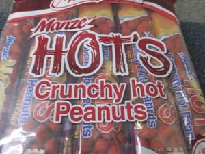 lot 322 image: 10- 5.29 oz Manze Hots Crunchy Hot...