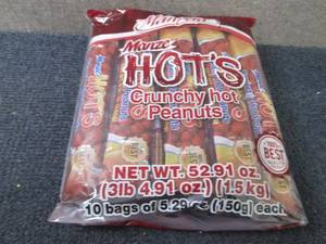lot 325 image: 10- 5.29 oz Manze Hots Crunchy Hot...
