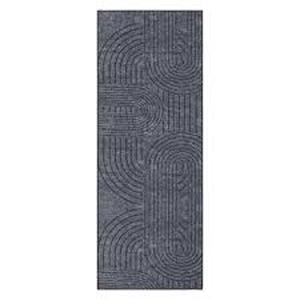 lot 13 image: World Rug Gallery Contemporary Lines Machine Washable 26x10 Dark Gray Runner Rug Customer Returns See Pictures
