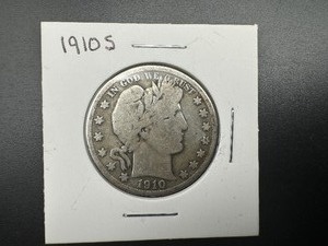 lot 15 image: 1910 S Mid Grade Barber Half