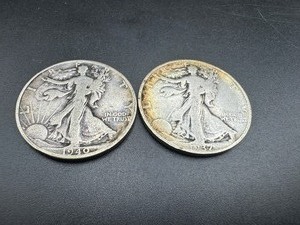 lot 56 image: Two Walking Liberty Half Dollars, 1937 & 1940