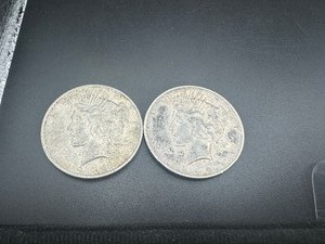 Two Mid Grade Peace Dollars