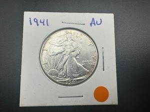 lot 7 image: 1941 AU Walking Liberty Half