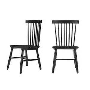 lot 17 image: StyleWell Black Windsor Solid Wood Dining Chairs (Set of 2) Customer Returns See Pictures