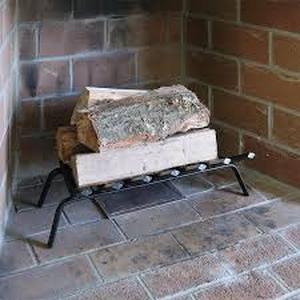 lot 32 image: ACHLA DESIGNS 24 in. L x 15 in. D Black Sturdy Tapered Hearth Grate for Logs    Customer Returns See Pictures